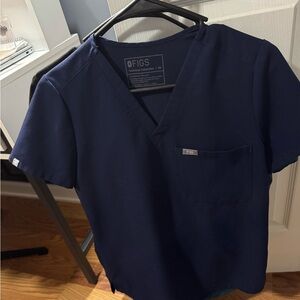 Figs XS Navy Blue Scrub Top